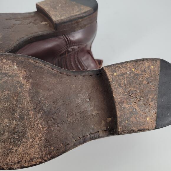 Frye Dark Brown Leather Pull On Phillip Chelsea Ankle Boots 7.5 - Picture 10 of 11